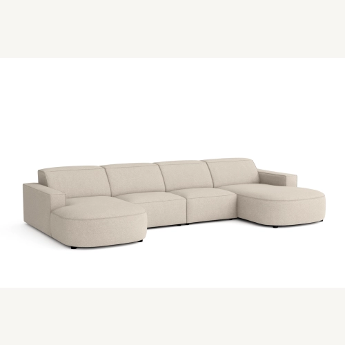 Olio Nobile Nowoczesna sofa w kształcie litery U Tkanina Raven 24